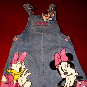 Disney Parks Minnie Mouse Jumper Denim Jean Dress Daisy Duck Romper